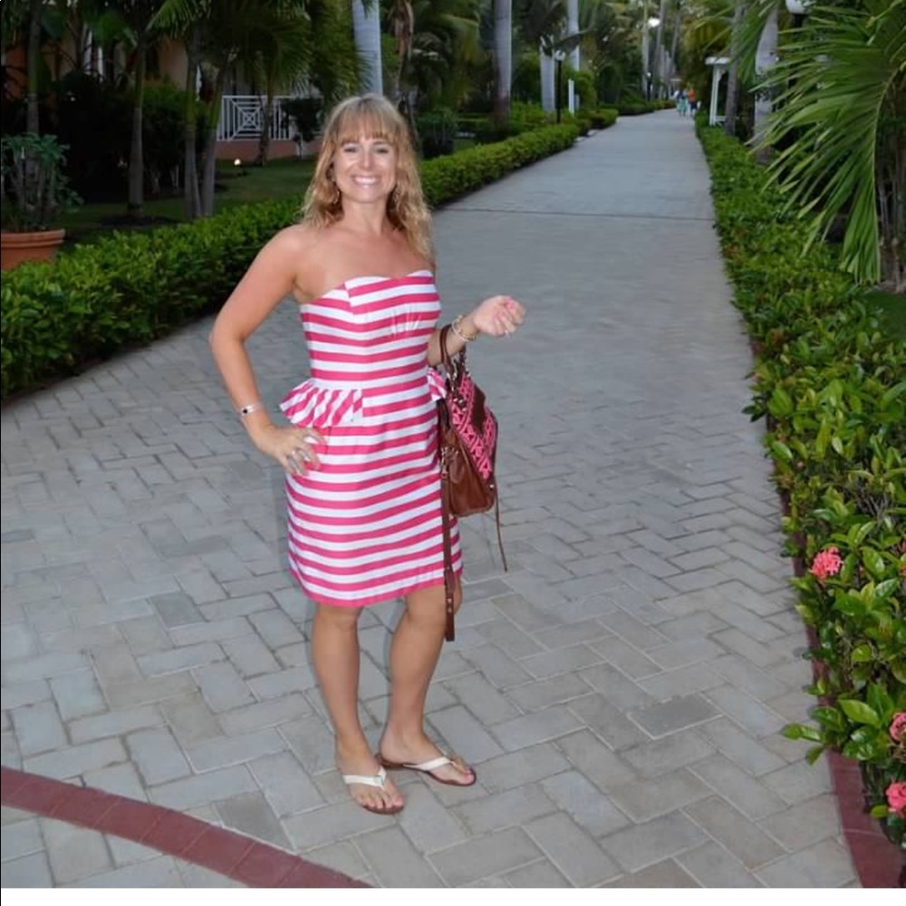 Lilly Pulitzer strapless peplum cocktail dress